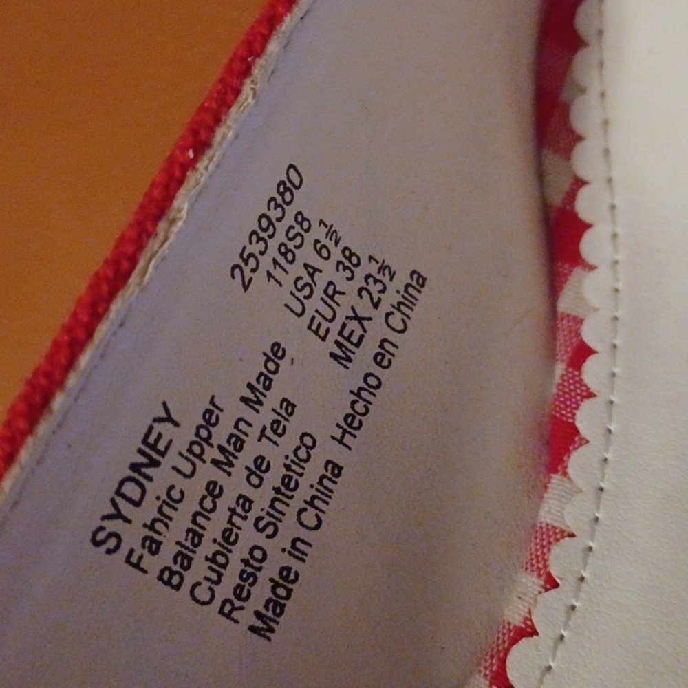 - No Boundaries Red Gingham Peep Toe Wedges - Picture 5 of 7